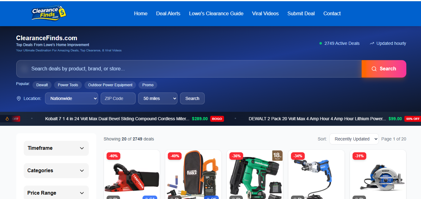 ClearanceFinds platform preview