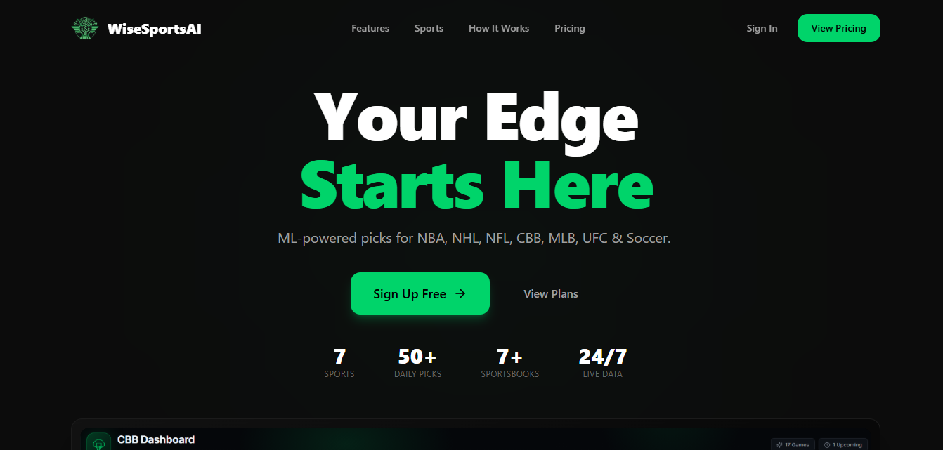 WiseSportsAI platform preview